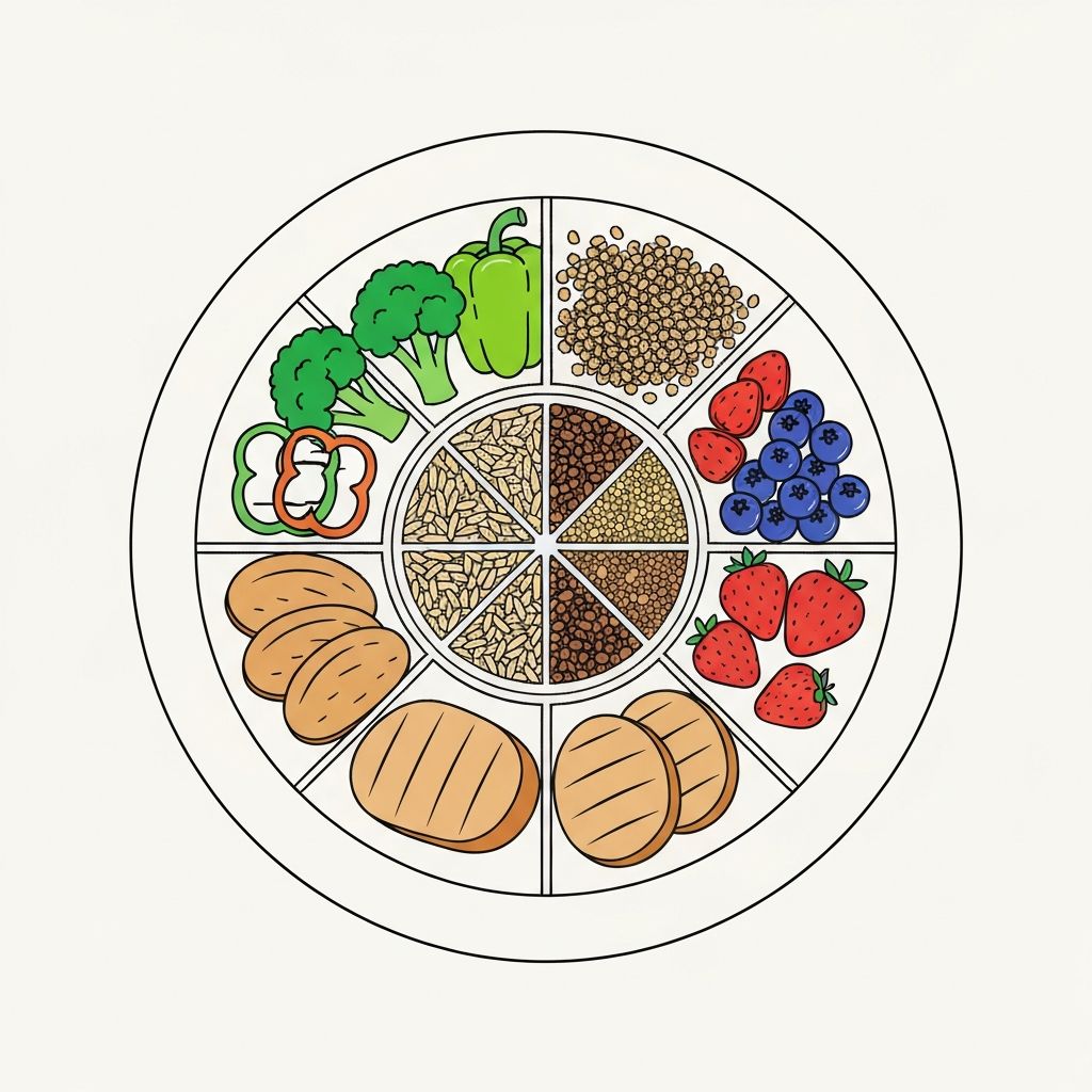 Balanced nutrition plate illustration